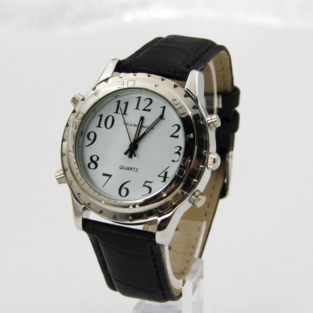 2017 хит продаж модные говорящие часы на английском языке из нержавеющей стали для