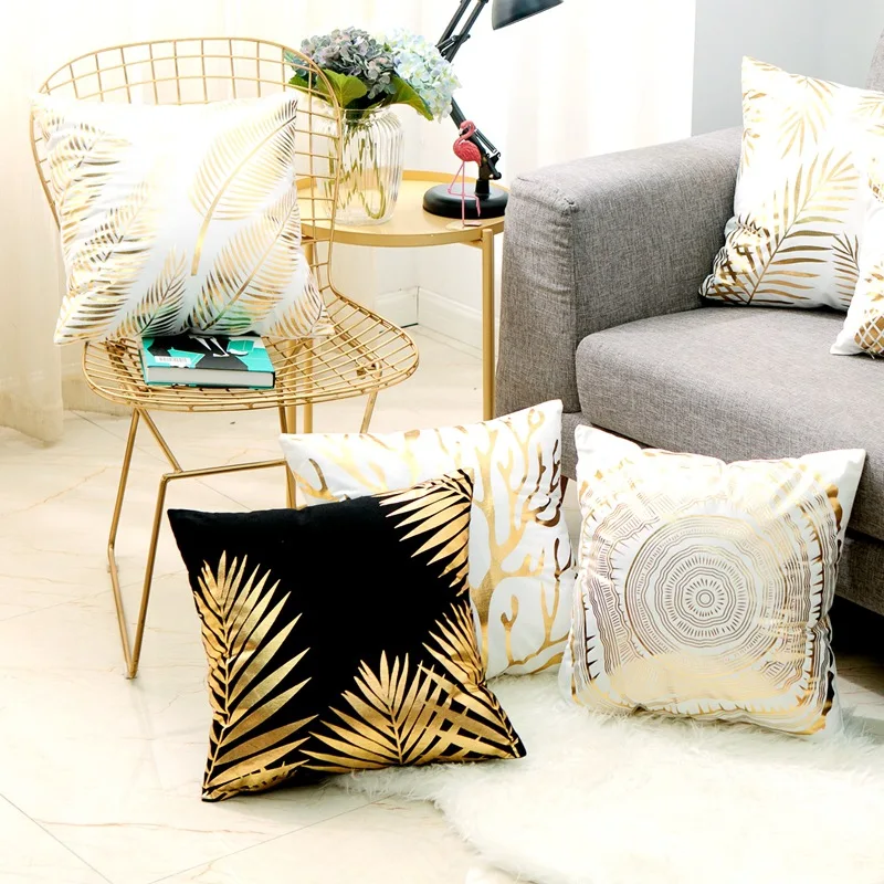 

Bronzing Cushion Cover Tropical Cotton Bohemian Printed Marine Life Home Decorative Pillows Cover