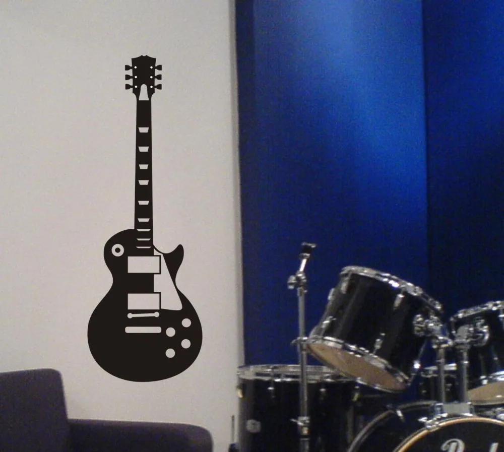 Гитарная Наклейка на стену Les Paul Вдохновленный съемный стикер музыка металл рок
