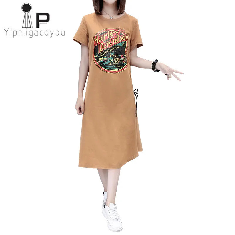 Платье с открытыми плечами большой размер платье женское 2019 модное летнее