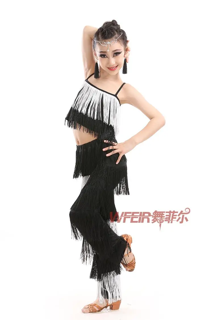 Samba/костюмы для латинских танцев с кисточками, костюмы для девочек, костюмы для бальных танцев с бахромой, топы для танцев и штаны, костюм для взрослых бальное платье для танцев