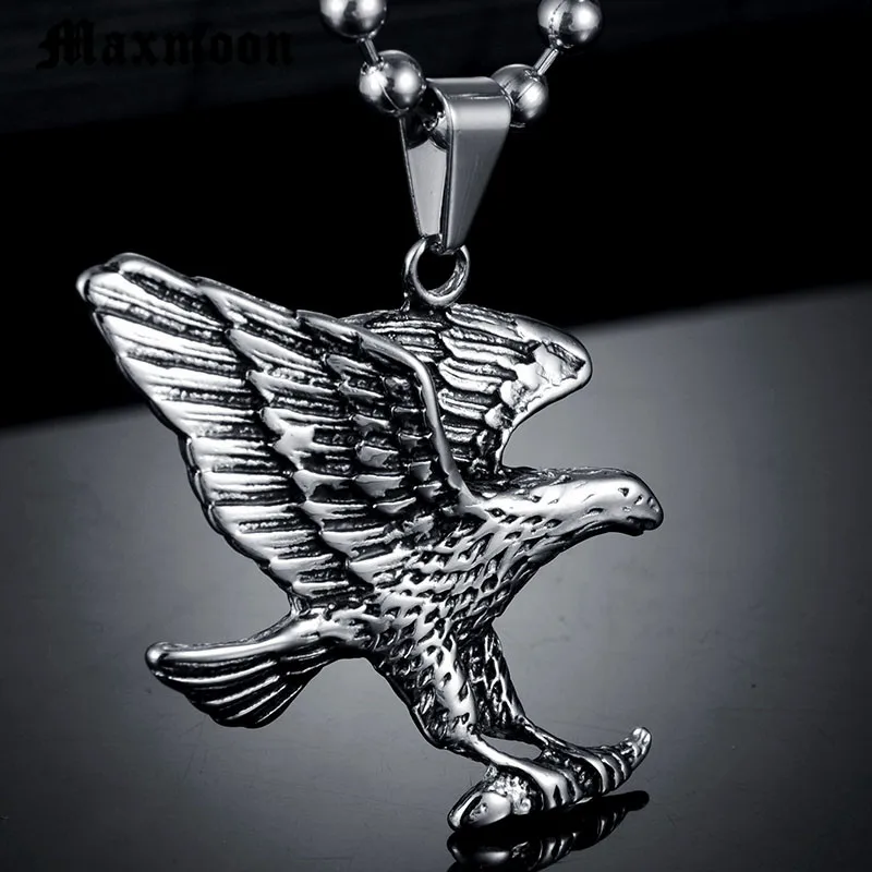 Бренд Maxmoon ожерелье с орлом массивное ювелирное изделие серебряный цвет