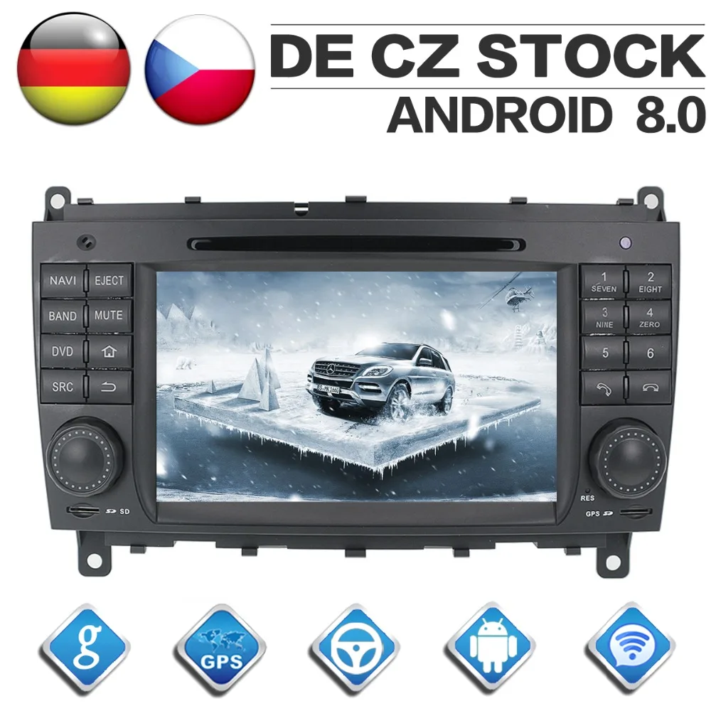 Octa Core CD DVD плеер 2 Din стерео Android 8 0 автомобильное радио для Benz C- W203 CLK W209 GPS навигация