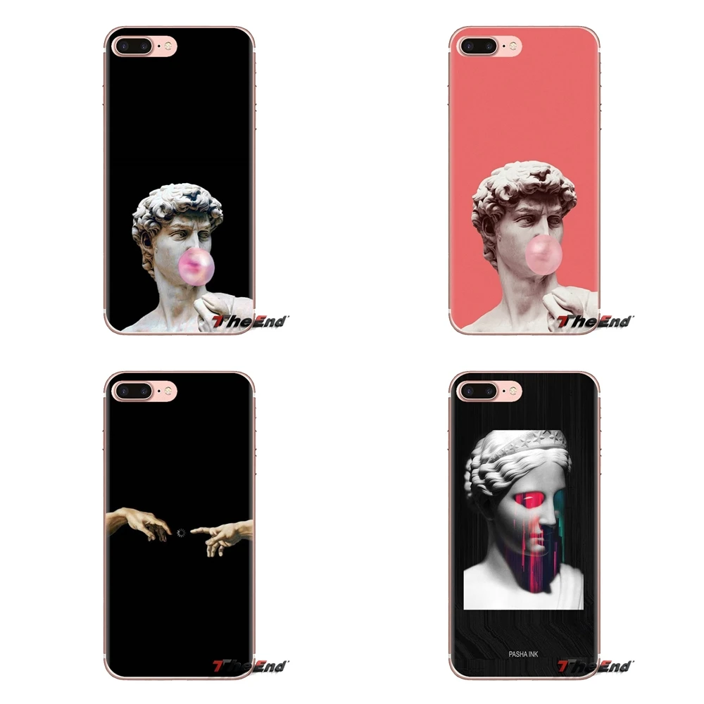 Силиконовый чехол для телефона Mona Lisa Art David lines Huawei G7 G8 P7 P8 P9 P10 P20 P30 Lite Mini Pro P Smart Plus 2017
