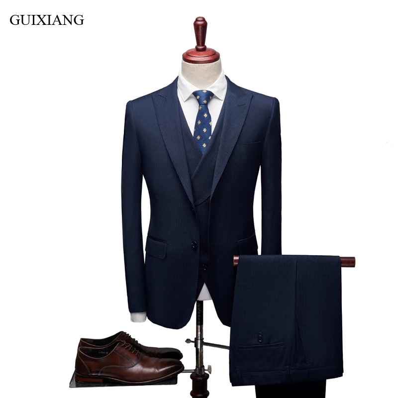 Новинка 2018 осенний стиль мужские эксклюзивные свадебные костюмы деловые