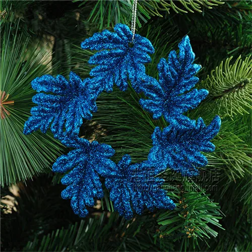 1pc blue color Горячая 12 см пять цветов цветок кольцо Рождественская елка украшения для рождественской елки подвесные украшения 28 г/шт - Цвет: 1pc blue color