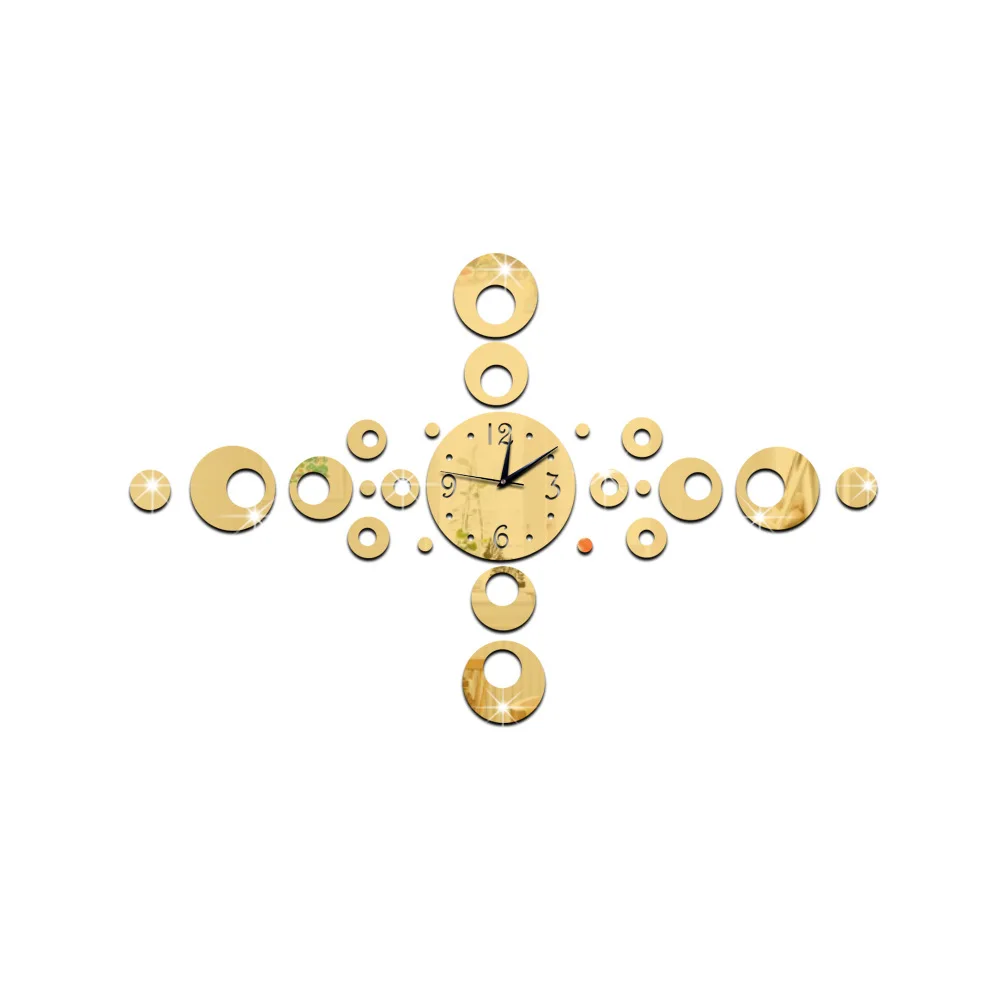 Digital Circle Mute Decorative mirror wall clock Waterproof Environmental protection bedroom Children's room foreign trade | Дом и сад