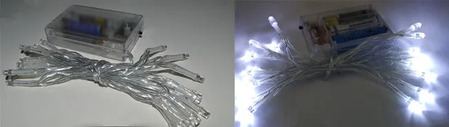 Светодиодная гирлянда с хлопковыми шариками на батарейках 20 шт./компл.