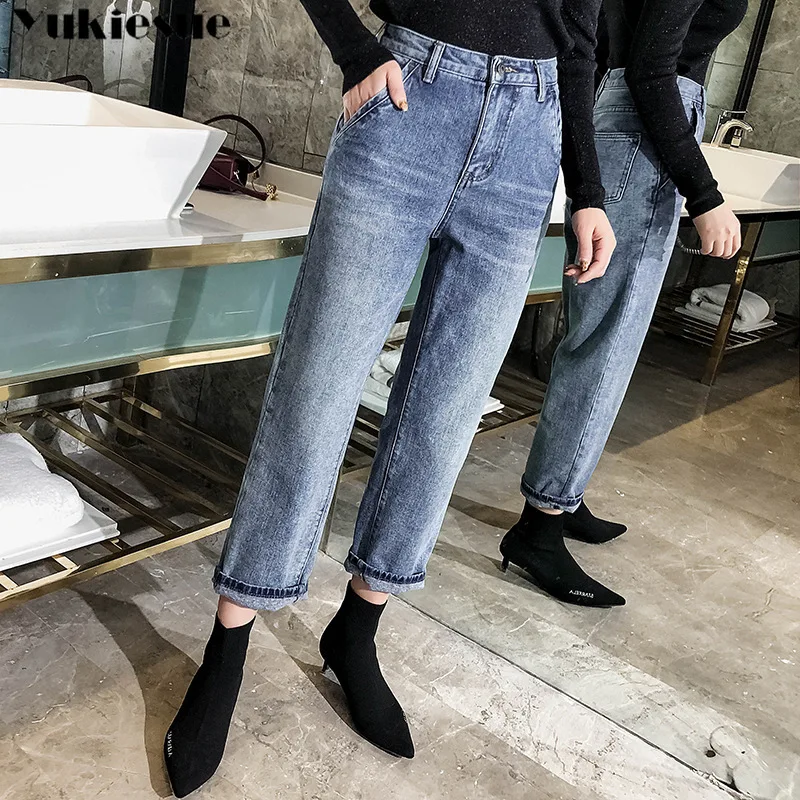 Denim Jeans Classic push up Women High Waist Vintage Mom loose Pencil Quality Cowboy Pants Plus size | Женская одежда