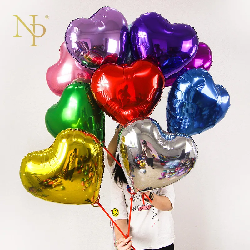 Nicro 18-дюймовые воздушные шары с сердечками надувные из фольги украшения для