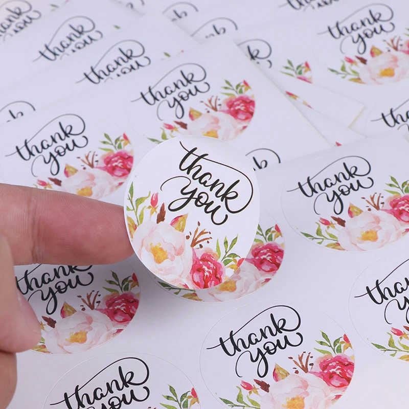 

120pcs/lot 40mm Round Flower "Thank You"packaging Seals Sticker Labels For Envelope Wedding Birthday Gifts