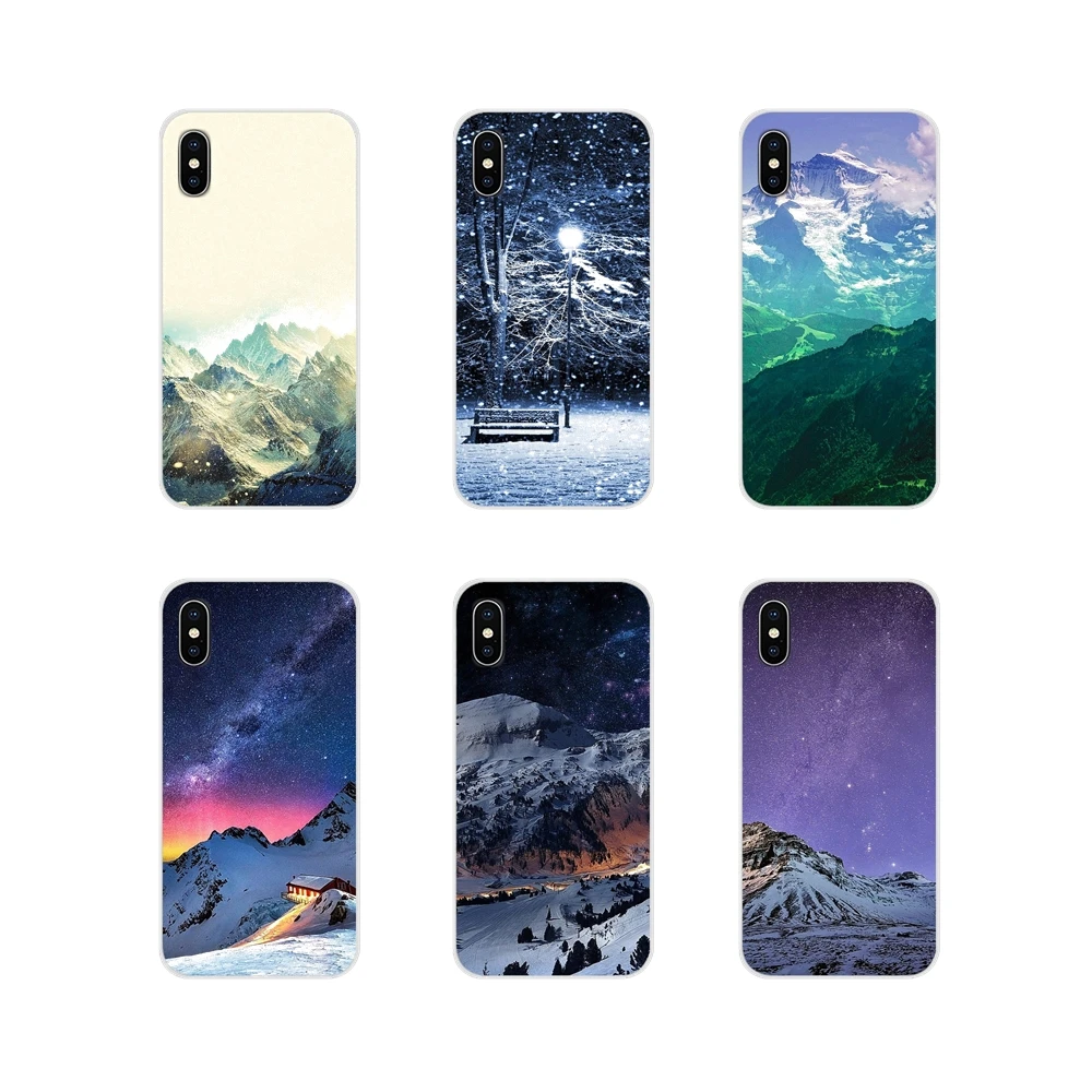 Силиконовый чехол для телефона Snow Mountain Aurora Milky Way Stars Samsung A10 A30 A40 A50 A60 A70 Galaxy S2 Note 2 3