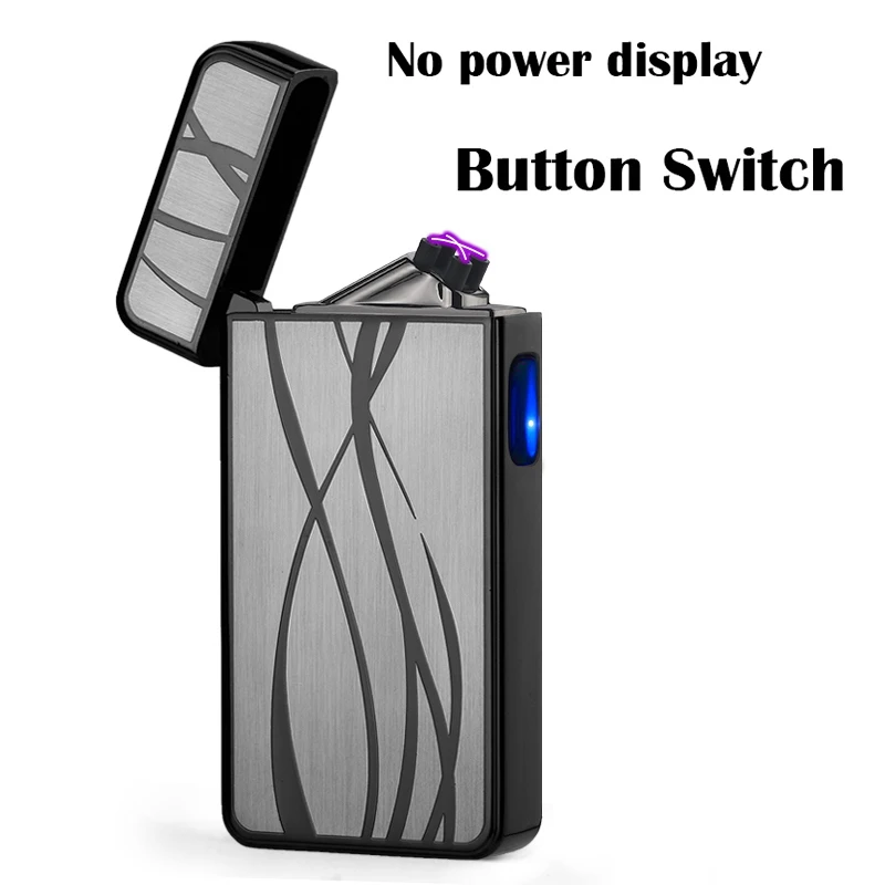Black Line Двухдуговая Индукционная Зажигалка плазменная USB меняющаяся ветрозащитная беспламенная электрическая зажигалка электронная сигарета зажигалка импульсная - Цвет: Black Line