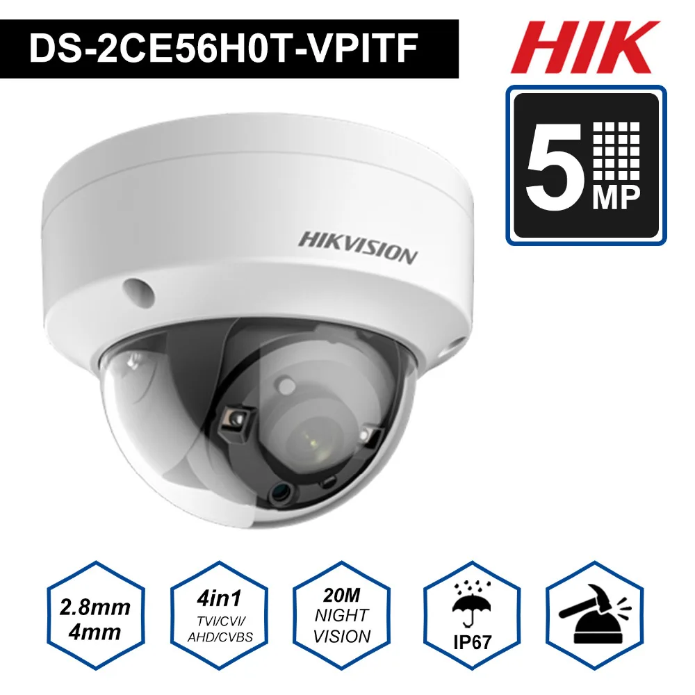 Hik оригинальная аналоговая камера наблюдения 5MP TVI/AHD/CVI/CVBS переключатель 4 в 1 DS