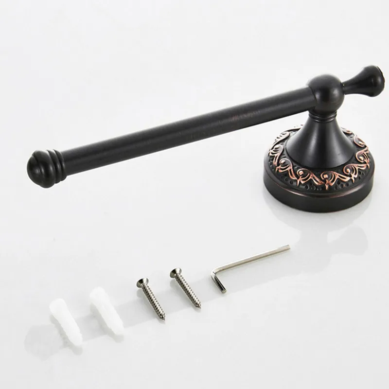 

Free shipping carved surface Luxury design copper bathroom accessories black bronze finish toilet roll holder paper holder