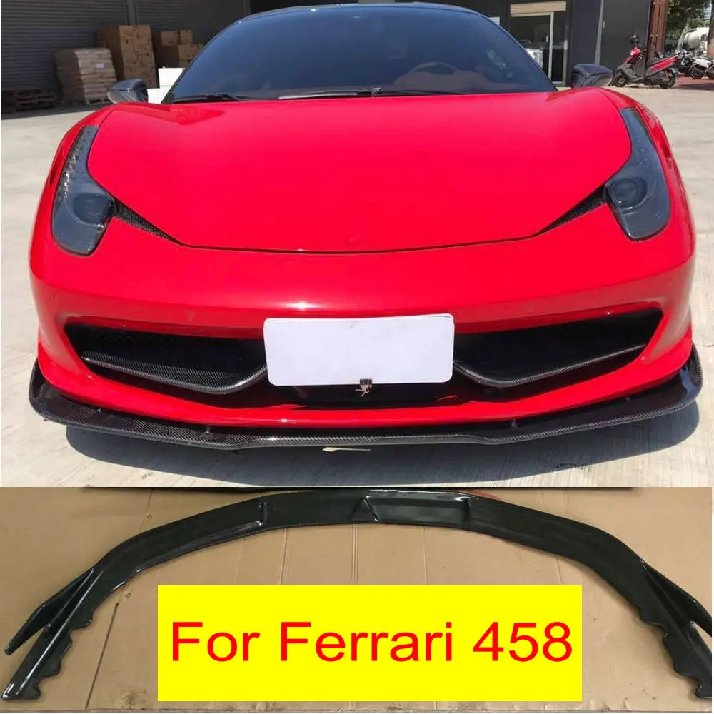 Авто передний бампер крыло губы из углеродного волокна передняя губа для Ferrari 458 бодикит переднего бампера губы