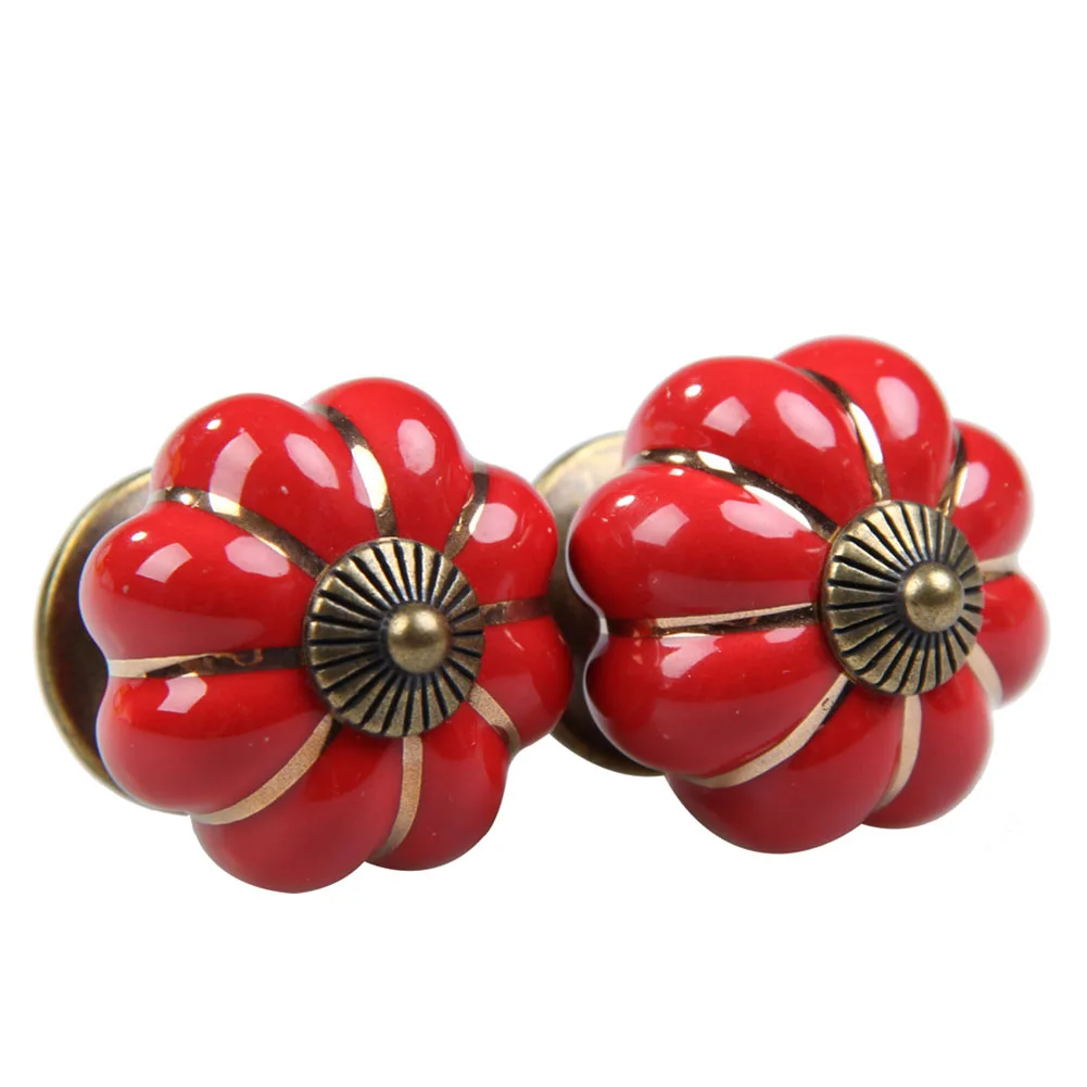 Новый 2 шт./компл. Тыква дверь тянуть ручка шкаф ящик керамические ручки SF66|Ручки