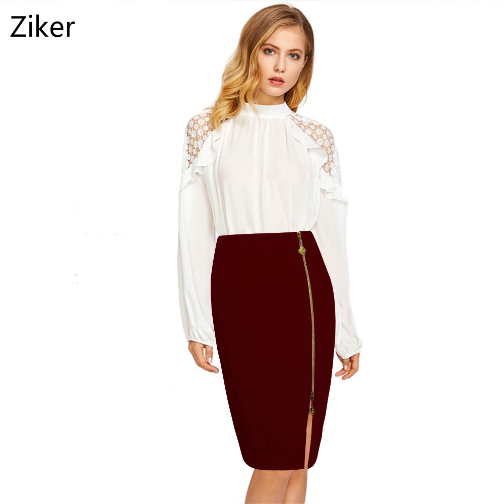 Плюс Размеры Новый модные пикантные Для женщин Bodycon Юбки для Разделение Империя