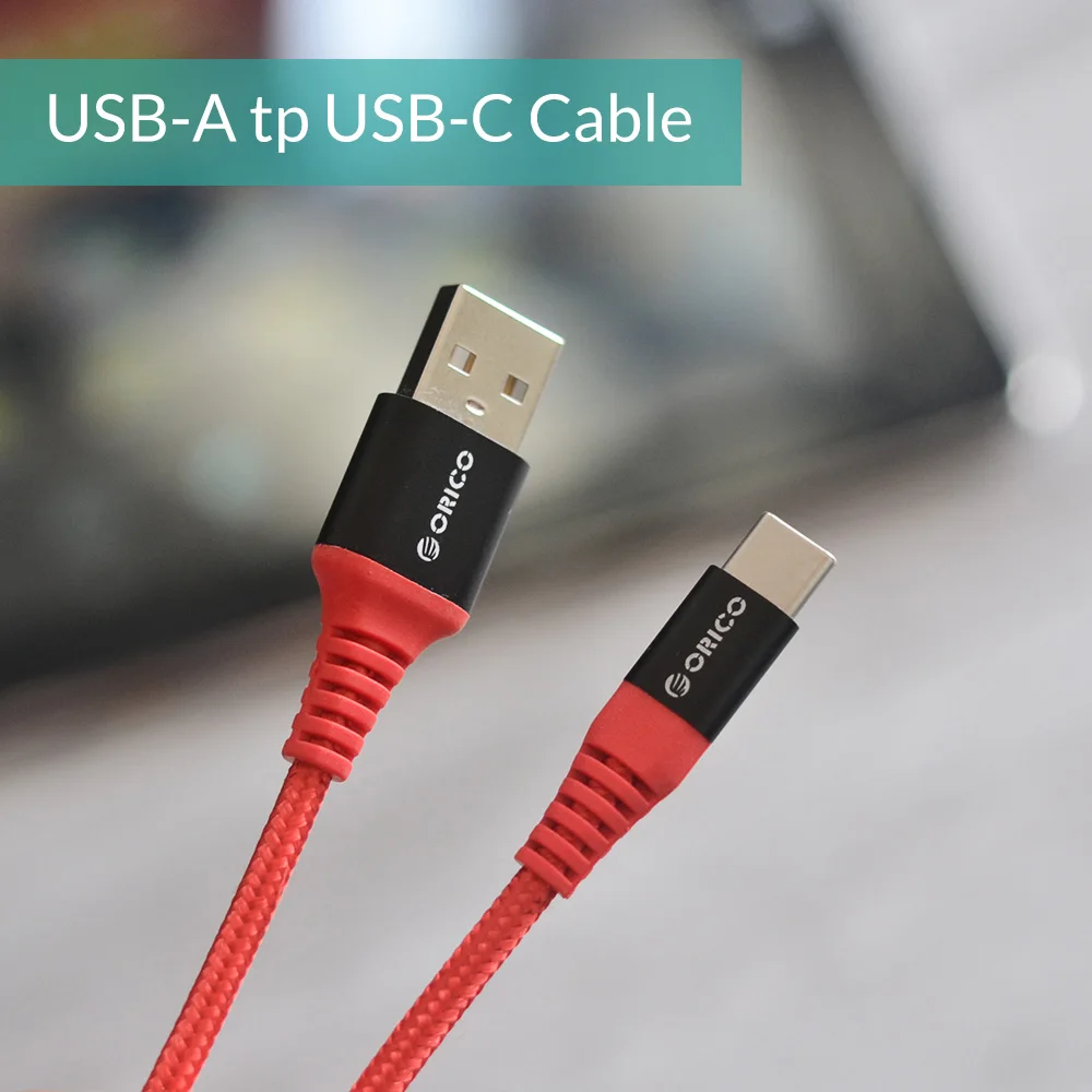 Кабель ORICO Scharge type c USB A зарядный кабель 1 м/3 фута черный/красный для синхронизации