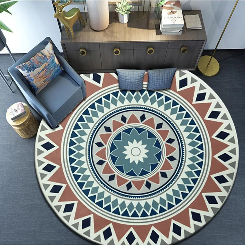 Круглые ковры в скандинавском стиле для гостиной коврики геометрический олень