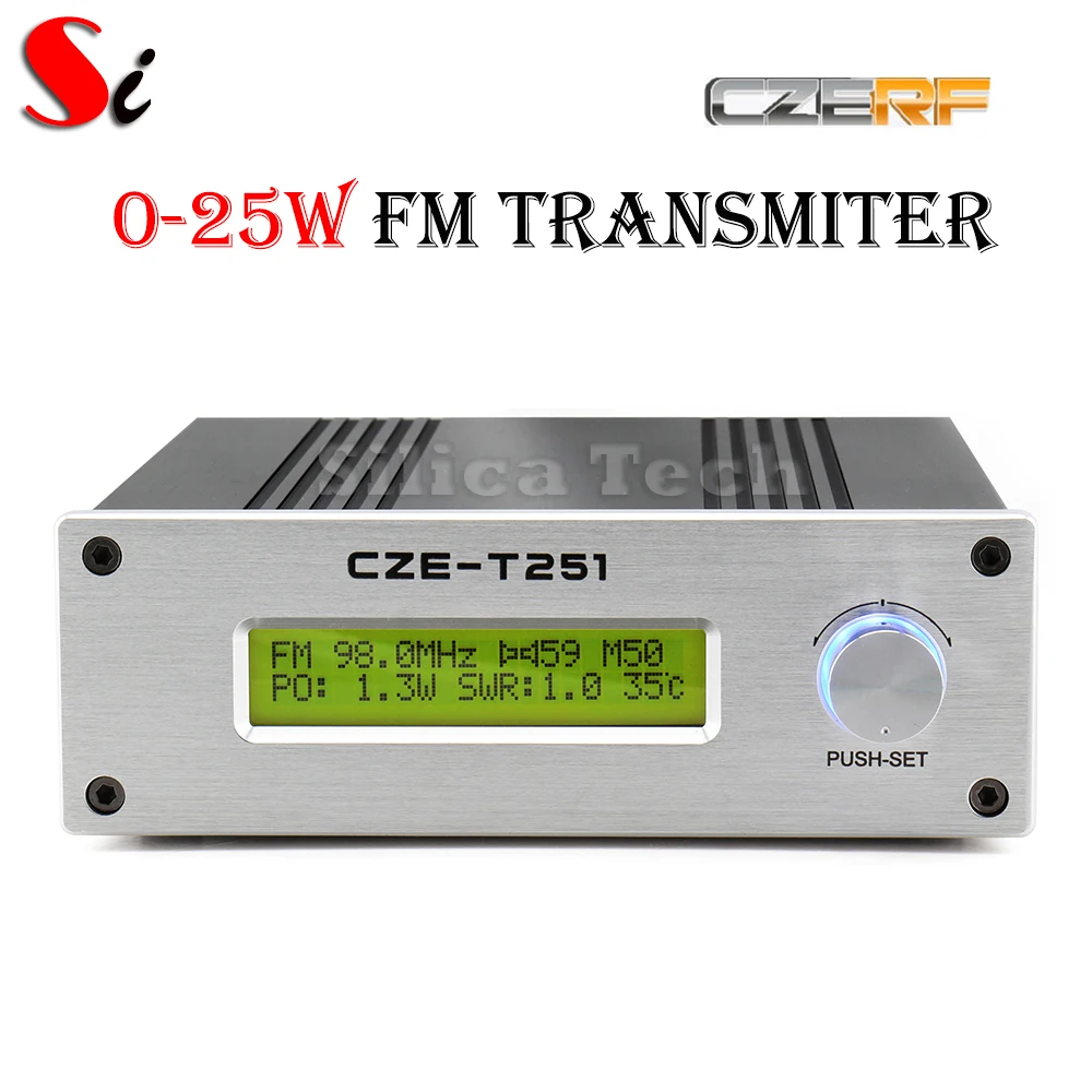 Professional CZE-T251 0-25W adjustable FM stereo transmitter broadcast radio station NJ connector | Radio &amp TV Broadcasting Equipment
