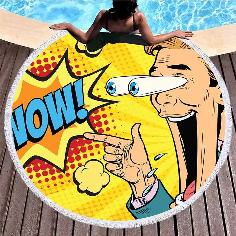 Мультяшные солнцезащитные очки женское круглое пляжное полотенце 150 см из