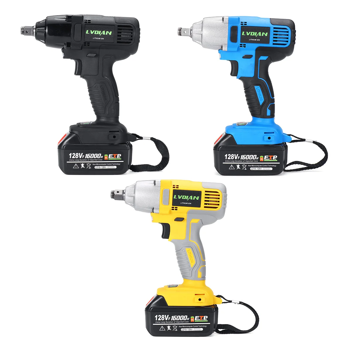16000mah Rechargeable Cordless Electric Impact Brushless Wrench Kit Hand Drill 18.5x19cm Waterproof Power Tools LED lights