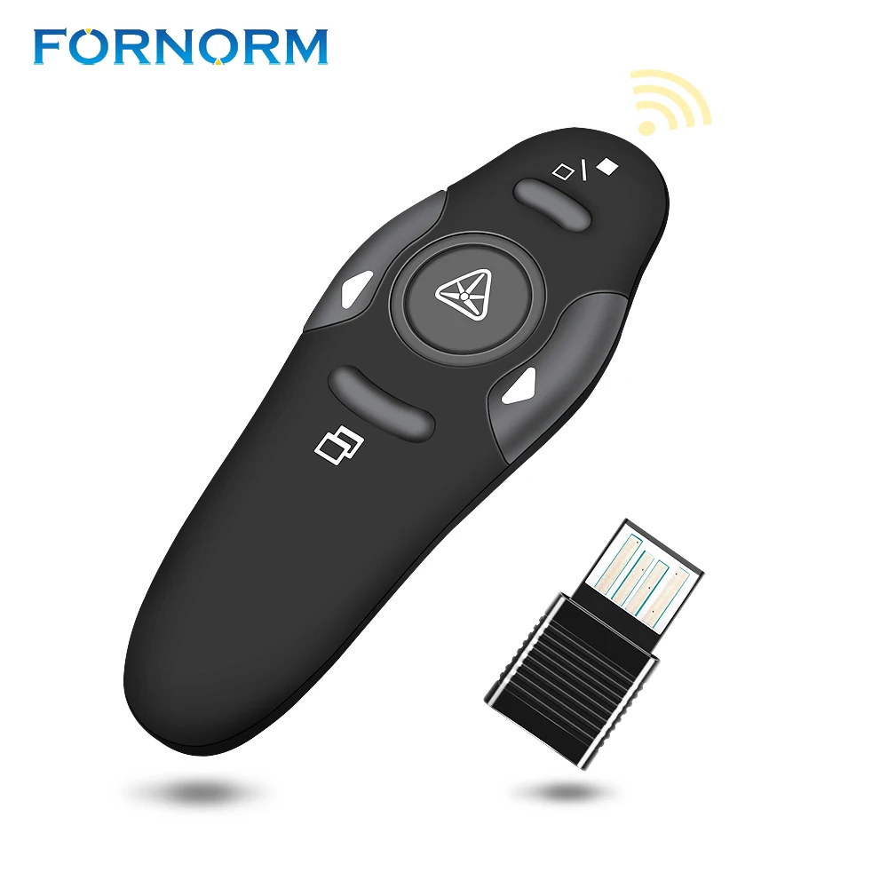 FORNORM Wireless Presenter with Red Laser Pointers Pen USB RF Remote Control Page for Turning PPT Powerpoint Presentation | Электроника