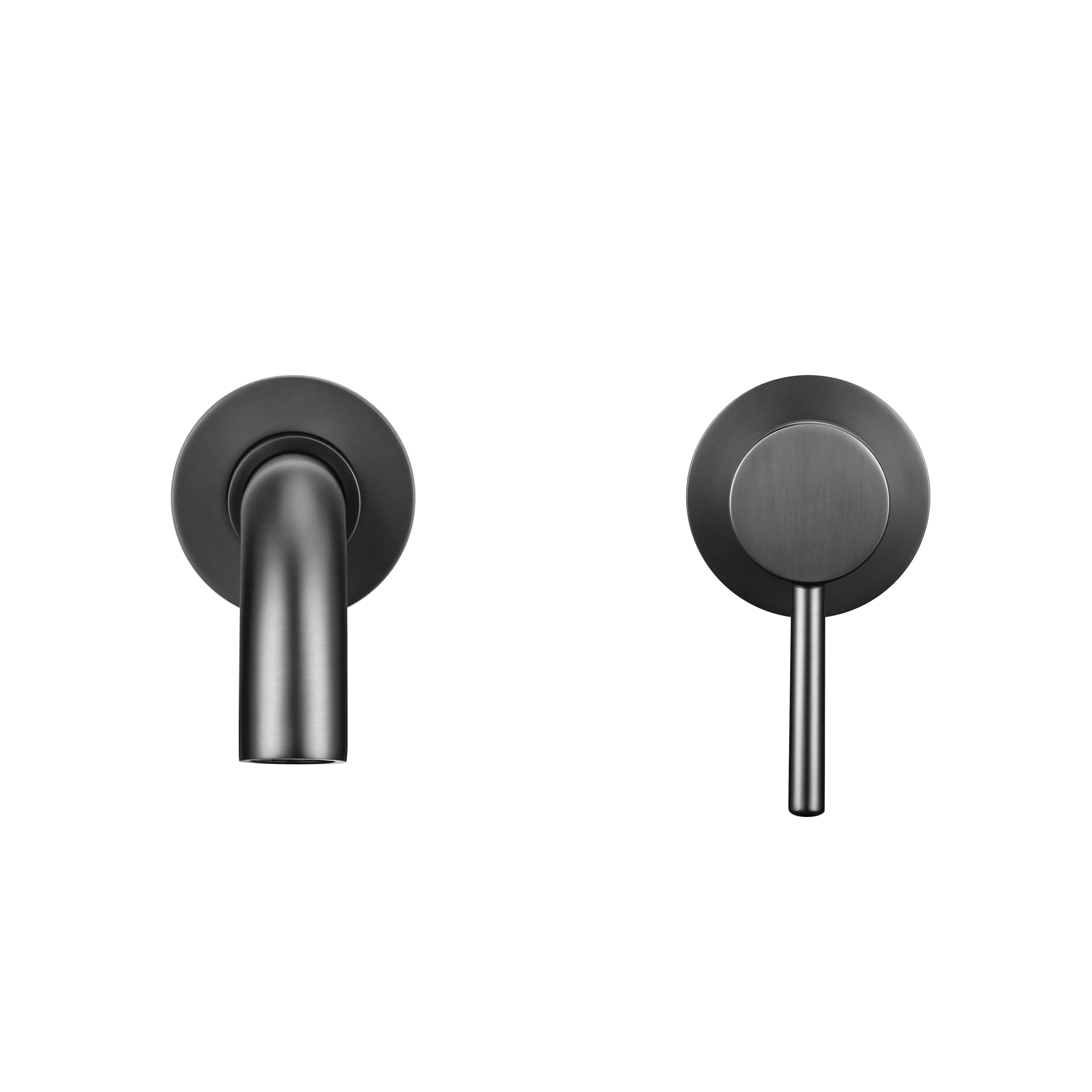 Gunmetal черный латунный настенный кран для раковины с ручкой смеситель горячей и