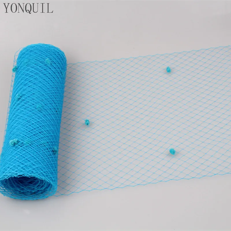 Вуалетка в горошек тюркизная или многоцветная 25 см | Аксессуары для одежды