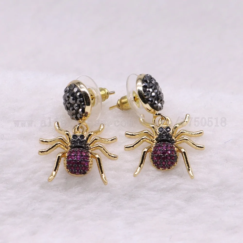 5 пар Разноцветные серьги гвоздики в виде насекомых|spider earrings|earrings with studsearrings earring |