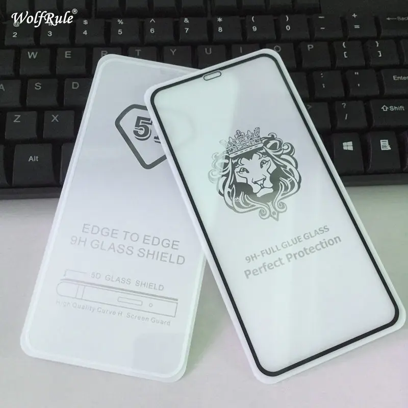 Для iPhone XS Max защита экрана WolfRule 5D полное закаленное стекло для Apple покрытие пленка