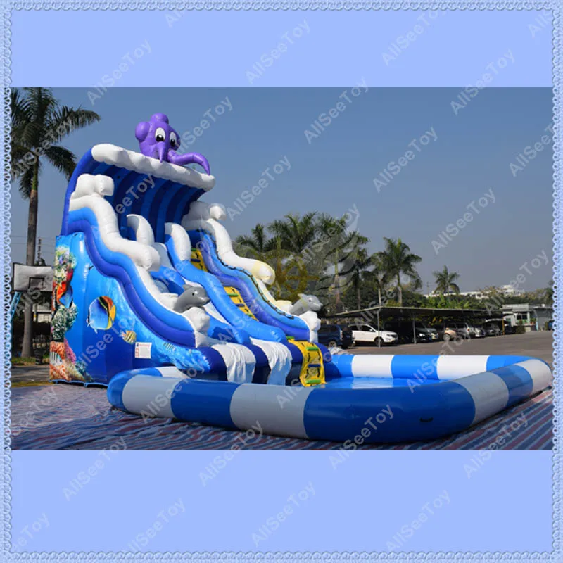 Гигантская надувная горка в виде осьминога водная для детей|inflatable pool slides|inflatable