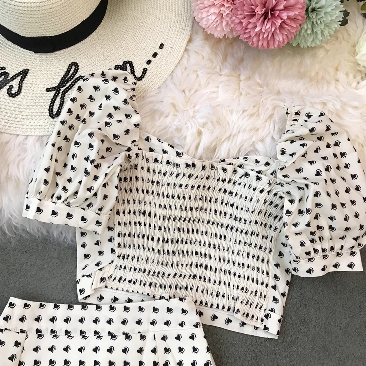 2019 Новый Модный женский комплект из двух предметов летние салфетки короткий топ +