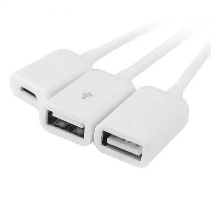 Горячий 3 в 1 микро usb-хаб папа-мама и двойной USB 2,0 адаптер хоста OTG кабель