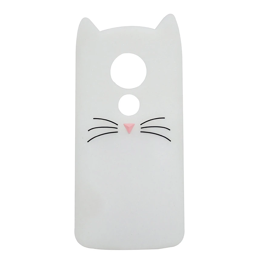 Cute 3D Cartoon Beard Cat Phone Case For Motorola moto G6 Play Soft Silicone Cover Cases E5 G 6 play Fundas |