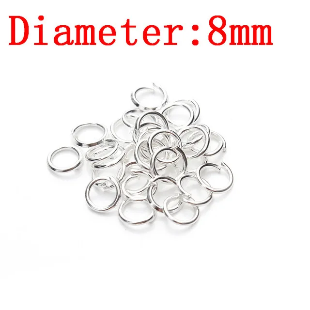 Silver 8mm LOULEUR 200 шт./лот розового цвета: золотистый, серебристый цвет открыт соединительные кольца 3/4/5/6/7/8/10 мм Разделение кольца Разъемы для ювелирных изделий, украшения своими руками - Цвет: Silver 8mm