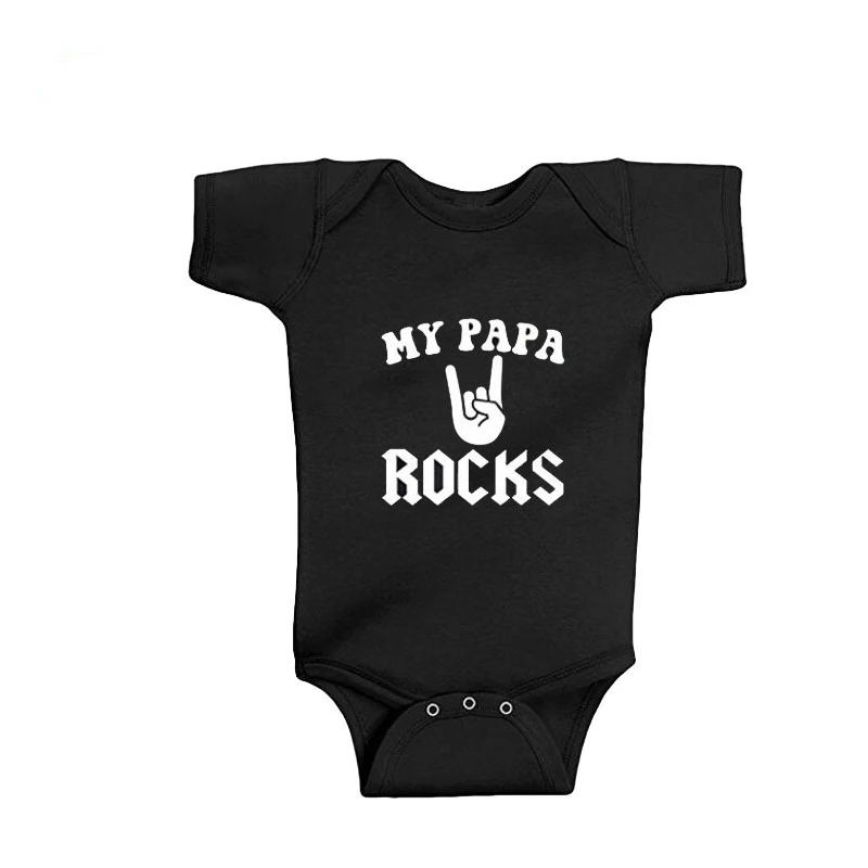 

My PAPA Rock Baby Bodysuit Cotton Short Sleeve Newborn Infant Girl Boy Outfit Funny Summer Baby Clothes 0-24M