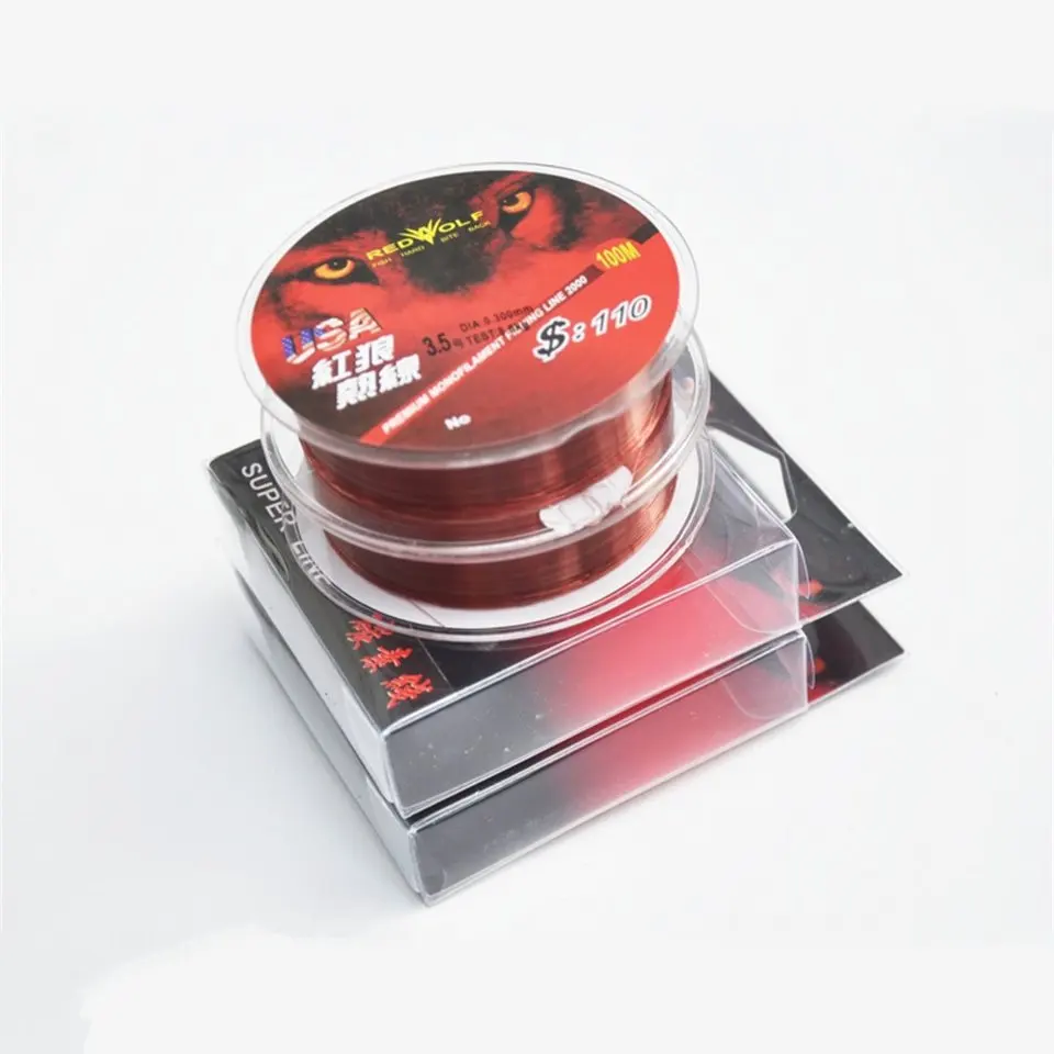 Нейлоновая рыболовная леска лучшего качества 100 м красная Фирменная 30 нейлоновая