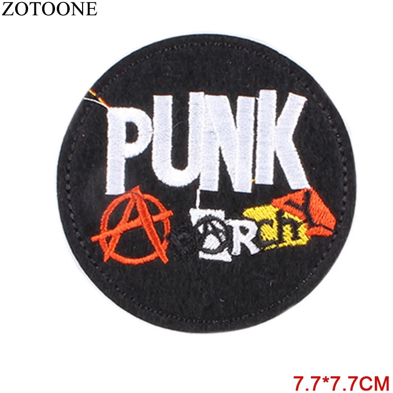 ZOTOONE круглые вышитые термонаклейки в стиле панк для одежды недорогие наклейки
