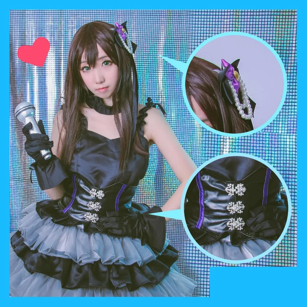 [Сток] аниме THE IDOLM@ STER Золушка мастер рисунок Rin сатин PU Готическая Лолита платье SJ S-XL Новинка