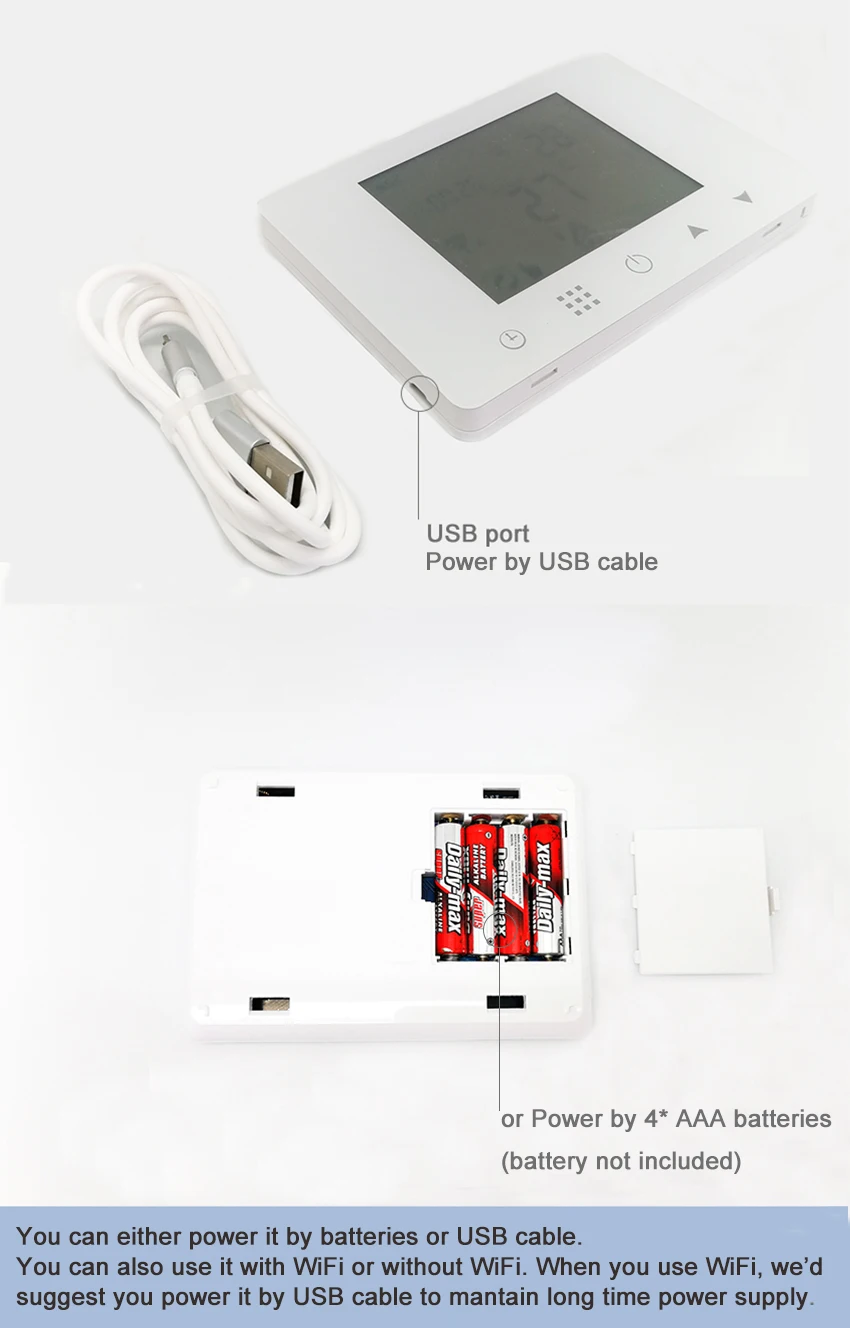 WiFi& RF Wireless Room Thermostat Gas Boiler/Water Floor Heating Smart Temperature Controller Remote Control Alexa Google Home