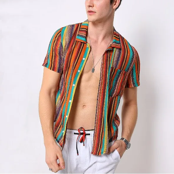 Американские размеры цвет радужной полосой мужские платья с коротким рукавом