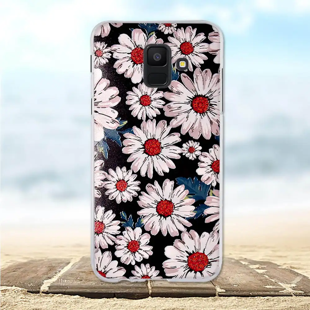 For Samsung Galaxy A6 2018 Case Silicone Luxury Cover Flower A600F A 6 Phone Cases | Мобильные телефоны и аксессуары
