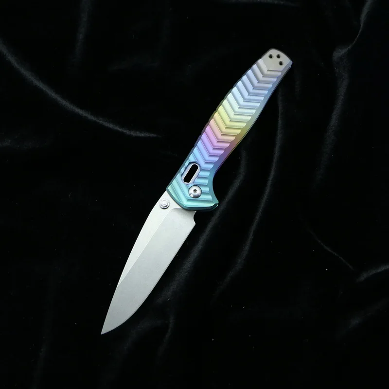 Multicolor LOVOCOO 781 M390 стальной титановый складной нож с ручкой, карманный нож для кемпинга, выживания, охоты, кухонные ножи, инструменты для повседневного использования - Цвет: Multicolor