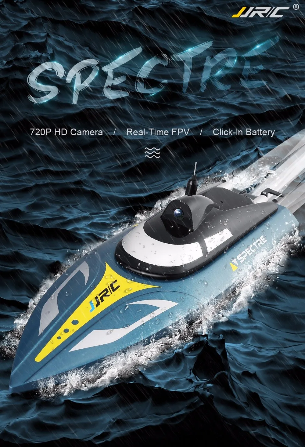 JJRC S4 высокоскоростная радиоуправляемая лодка игрушка Водонепроницаемая гоночная лодка Spectre с 720P HD камерой 2,4 ГГц пульт дистанционного управления приложение WiFi подключение