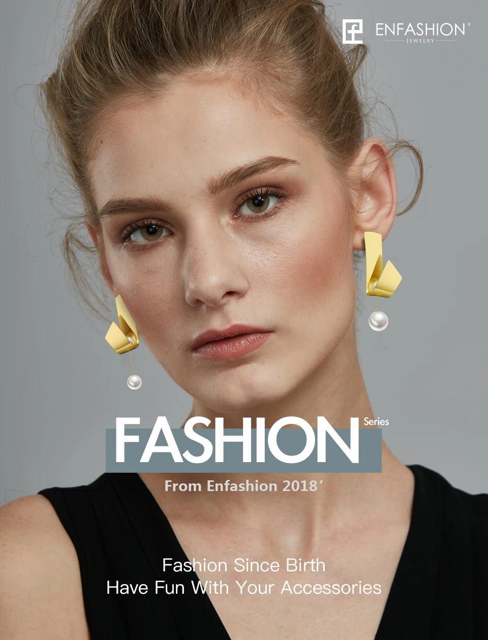 Enfashion, гнущиеся жемчужные серьги, висячие серьги для женщин, модные ювелирные изделия, длинные серьги, большие Oorbellen Voor Vrouwen EFJ181055