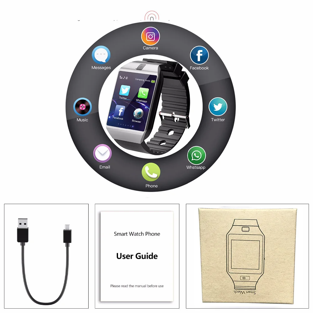 Bluetooth Smart часы DZ09 для Apple Watch с Камера 2G SIM карты памяти слот Smartwatch телефон Android IPhone