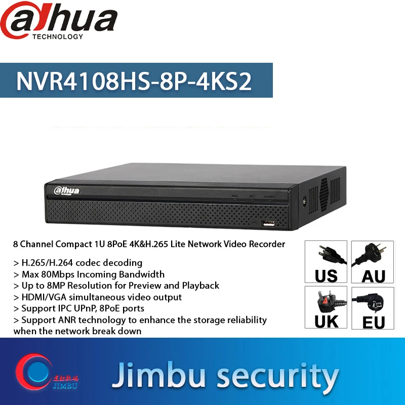 Видеорегистратор Dahua NVR 4K 8 портов разрешение до Мп 1 порт SATA III ёмкость 6 ТБ каждый