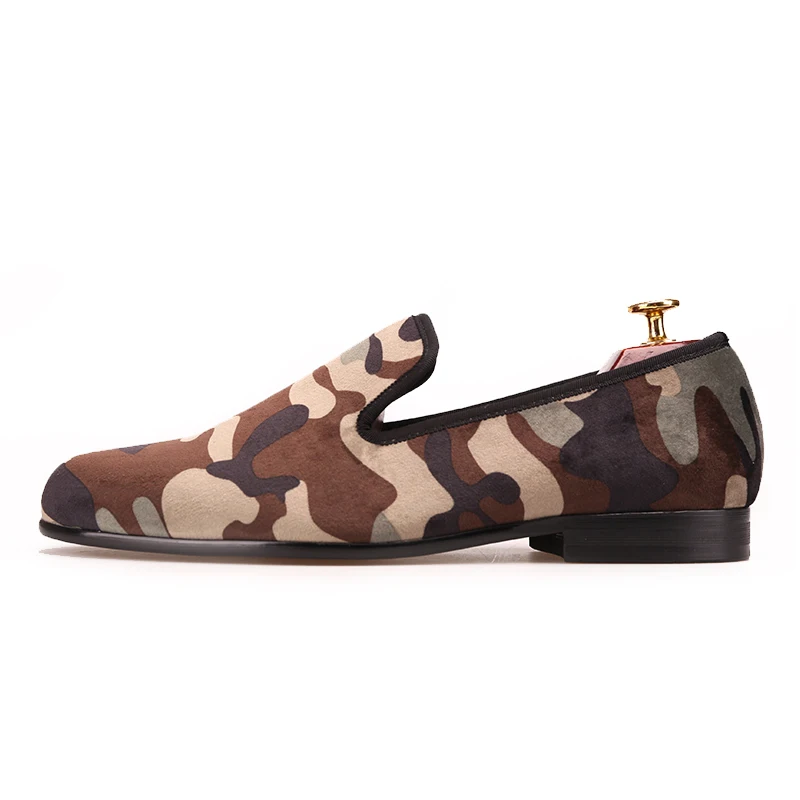 PIERGITAR new similar supreme camouflage designs men velvet shoes Fashon Party and Show loafers big size male slippers | Обувь